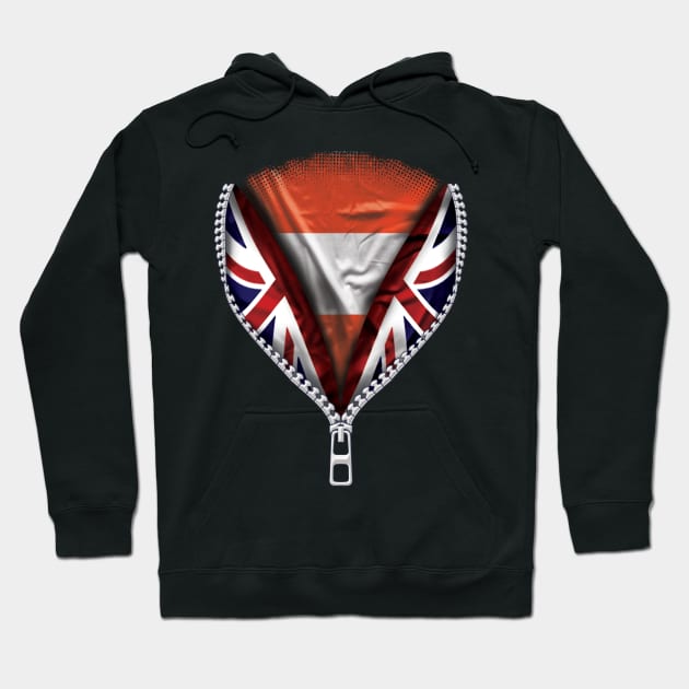 Austrian Flag  Austria Flag zipped British Flag - Gift for Austrian From Austria Hoodie by Country Flags